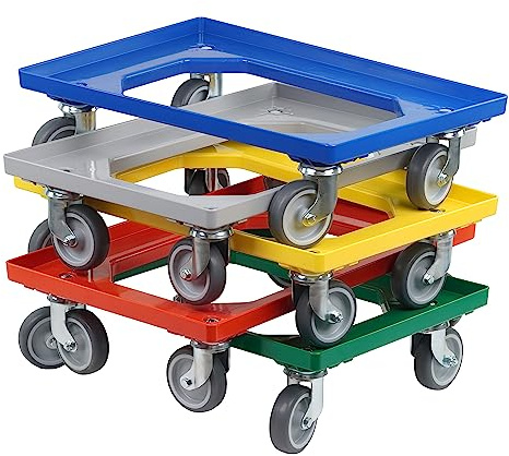 5 Stück Transportroller für Kisten 60 x 40 cm mit 4 Lenkrollen