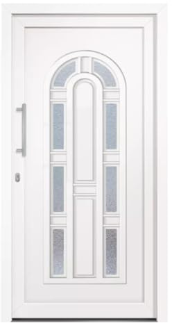 HORI Eingangstür Kunststoff Komplettset - Classic – Moderne Hauseingangstür mit Stahlverstärkung, Wärmeschutz & 5-fach-Verriegelung - Farbe: Weiß - DIN links - Modell: Classic - 2100 x 1000 cm