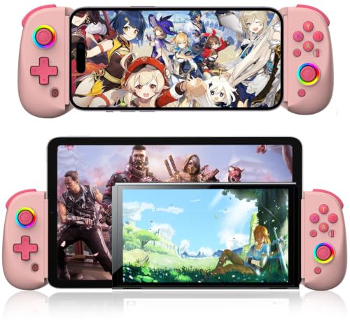 arVin Mobile Gaming Controller for iPad/Tablet[Within 5-10] Phone Game Controller for iPhone/Android with RGB Hall Effect Joystick/Turbo/6-Axis Gyro/Vibration/Support Streaming on Xbox/PS4/PC Console