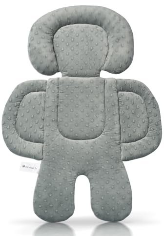 Innokids Relleno para Asiento de Coche Infantil, Almohada de Apoyo para la Cabeza y el Cuerpo para recién Nacidos, Apto para sillas de Coche y cochecitos (Beige y Gris)