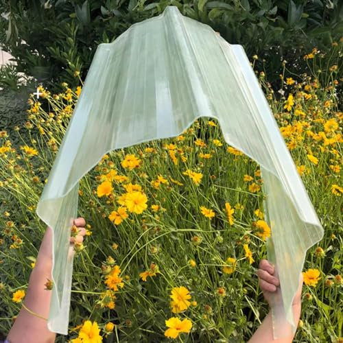 Bitumenwellplatten,Transparente Tageslichtplatten,Isolierende Dachplatten,Ersatz-Schuppenplatte,Regensichere Dachbleche Trapezblech,für Gewächshaus,3/5/8/9/16/18 Stück (0.9x1.1m/35x43in,16 Pcs)