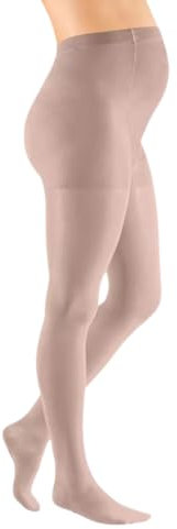 medi mediven Elegance | Atmungsaktive Kompressions-Schwangerschaftshose Umstandshose | Mit Komfortsohle | Größe: V | KKL 2 | Farbe: Cashmere | Normal | Geschl. Spitze | Ohne Haftband