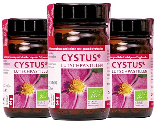 Dr. Pandalis – Cystus 052 Bio Lutschpastillen – 3x 132 Lutschpastillen – Cistus incanus Zistrose aus kontrolliert biologischem Anbau – Das Original aus der Apotheke