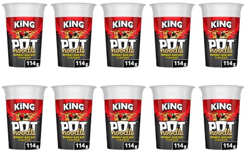 Kiing Pot Noodle Bombay Bad Boy 114g - The Lid And Pot For These Delicious Instant Noodles Are Both Recyclable - Pack of 10 x 114g