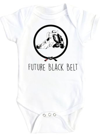 NOFO VIBES Jiu Jitsu Compatible with Circle Belt - Baby Boy Girl Clothes Infant Bodysuit Funny Cute Compatible with Newborn (Size: 6M Natural *Compatible with PREMIUM* Short Sleeve)