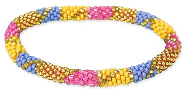 Paloma Bijoux Bracelet népalais véritable tissé à la main - Perles de rocailles et de verres sur fil coton