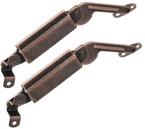 QUARKZMAN 2pz Cerniera a Molla Sinistra, Cerniere Supporto per Coperchio per Scatola, Armadio, Bronzo Rossastro