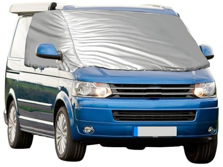 Frontscheibenabdeckung für VW Transporter T5, Faltbare Frontscheibe Fenster Wrap Abdeckung, Caravan Windschutzscheibenabdeckung Eis Schnee Staub Frost Sonnenschutz