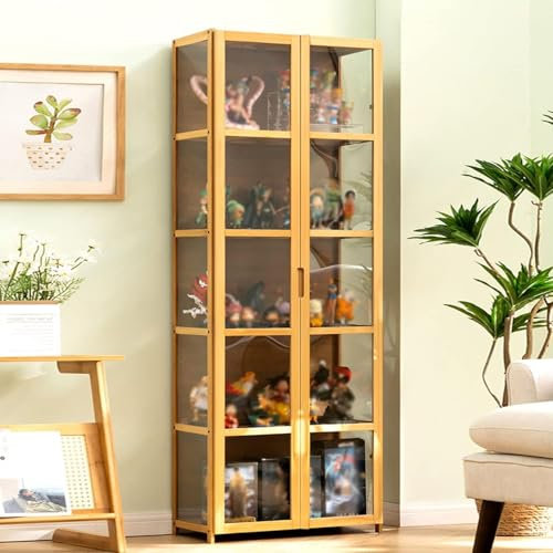 Dtyubfg Vitrine für Sammlerstücke, Holzvitrine, Acryl-Vitrine, Acryl-Sammlungsvitrine, multifunktionale staubdichte Acryl-Vitrine, durchsichtige Vitrine für Wohnzimmer und Büro