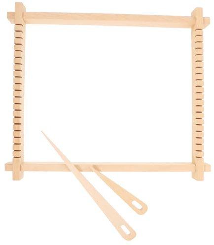 SHINEOFI 1 Satz Gobelin-webmaschine Handgefertigter Webrahmen Diy Weben Versorgung Webmaschine Für Heimwerker Lustiges Strickspielzeug Lustige Webmaschine Diy-strickrahmen Webset Holz Beige