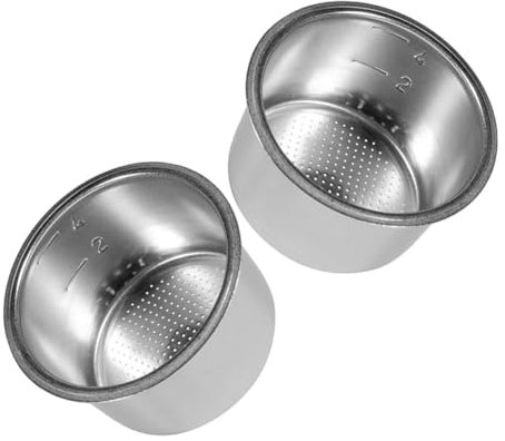 Cabilock 2 piezas Cesta Filtro de Café Inoxidable Filtro Reutilizable para Cafetera Espresso Accesorio de Cafetera con Fina para y Limpieza