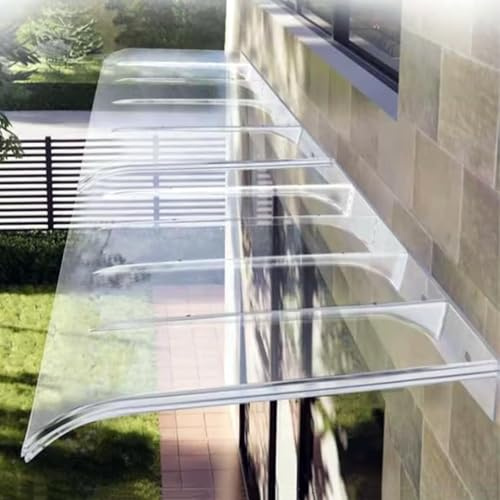 Tejadillo de Protección Transparente,Marquesinas Exterior,Toldo de Entrada de Puerta Delantera de Policarbonato,Tejadillo Puerta Autolimpiable,Toldo Cubierta,3,5mm (Transparent,40x160cm/16 x63)