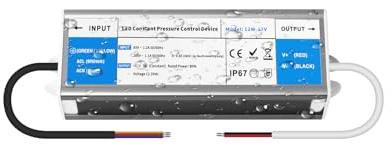 YOODI Transfo 12W 220V 12V 1A IP67 Etanche Alimentation 220V AC à 12V DC Convertisseur Ultra Mince Adaptateur Transformateur Pour Ruban LED Bande Lumineuse Intérieur Extérieur