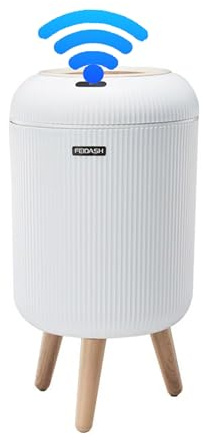 Automatic Bathroom Bin with Lid, Smart Touchless Bedroom Bin with Legs | Dog-Proof Plastic Kitchen Bin, Sensor Trash Can for Office and Living Room