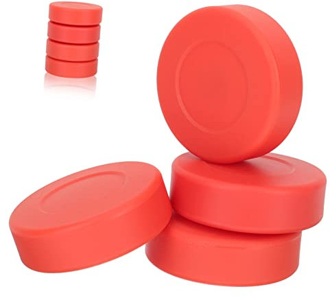 MUELODSIC 4stücke Eishockey-Trainings-Pucks Rot PVC Flachball Härte Verstellbar Für Junge Mädchen Und Erwachsene Echtspielerfahrung Zubehör