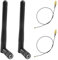 2 Piezas Antena WiFi Doble Banda 8dBi con RP-SMA Macho y Cable de Extensión IPX U.FL a RP-SMA Hembra 32cm para Tarjeta de Red Inalámbrica M.2 NGFF AX200NGW 8265NGW 7265AC 9560AC Adaptador