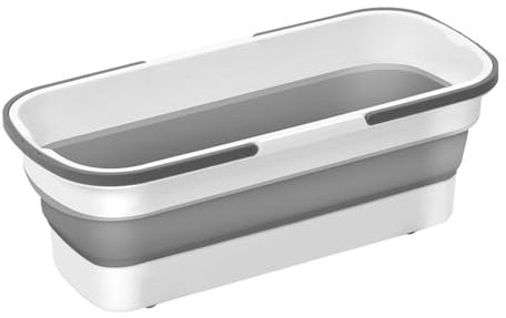 Mop Bucket - Canasta de trapeador de limpieza rectangular y práctica | MOPS para limpiar pisos con cubo | Cuenca plegable con manijas de transporte portátiles para limpieza, lavado de verduras