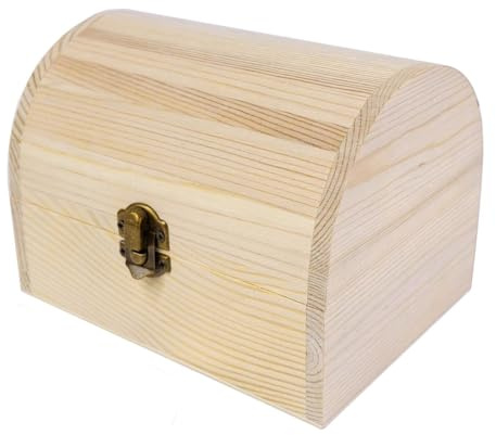 Scatola di legno non finita scrigno portatile non verniciato portagioie in legno portagioie per hobby artistici bomboniere fai da te - stile C