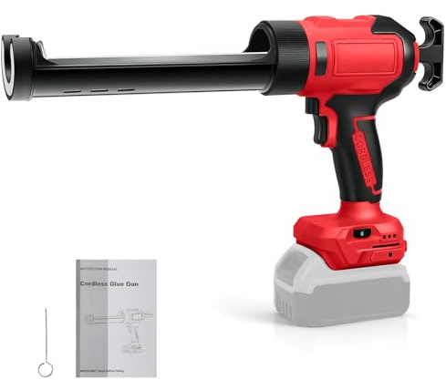 Akku Kartuschenpistole kompatibel mit Milwaukee 18V-Akku (ohne Batterie) | elektrische Dichtungspistole, mit 6 einstellbaren Geschwindigkeiten, Digitalanzeige und LED-Licht, zum Füllen und Abdichten