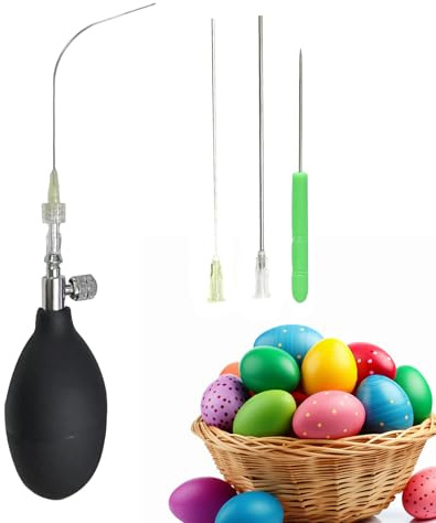 Zasdvn Kit Completo Con Pompa Svuotauova E Aghi Strumento - Perforatore per Uova di Pasqua | Utensile Manuale Creativo Per Decorazioni Progetti Scolastici Bambini E Adulti