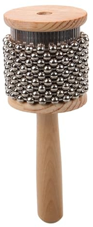 FRCOLOR Cabasa in Legno Piccola Strumento Cabasa per Ragazzo Ragazza Portatile Strumento Percussione per Principianti Manico Resistente Bordi Lisci Materiali Sicuri