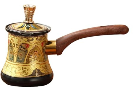 Fenteer Cafetera Turca de Acero Inoxidable Tetera con Cazo Lechero Mango Resistente Olla para Fundir Chocolate Y Calentar Aplicable en Cocina Domé, tal como se describe, 550 Ml