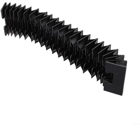 HGR25 - Copertura a soffietto per guida lineare, flessibile, telescopica, antipolvere, per guida di macchine utensili CNC, resistente all'olio, impermeabile, protezione per organi, colore nero