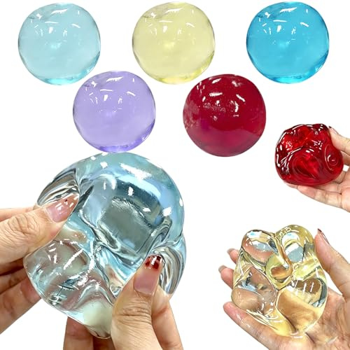 Coconut oil stress ball set, Långsamt stigande squishys med kokosolja, Formbara mjuka icke-klibbiga fidgetleksaker för att förbättra fokus, stresslindring och pressa bort stressen