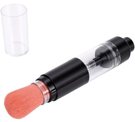 ZJchao Påfyllbar Puderborste, Infällbar Tryckdispenser för Foundation, Bronzer, Resemakeup med Tom Behållare och syntetfiberhuvud.