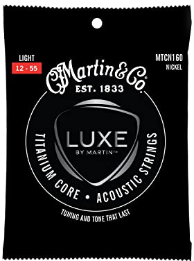 MARTIN Saiten für Akustikgitarre Luxe By Martin Titanium Core, Nickel, Custom Light 11-52 (MTCN160)