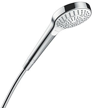 hansgrohe Duschkopf MySelect S, Duschbrause 3 Strahlarten, Antikalk-Funktion, Weiß/Chrom