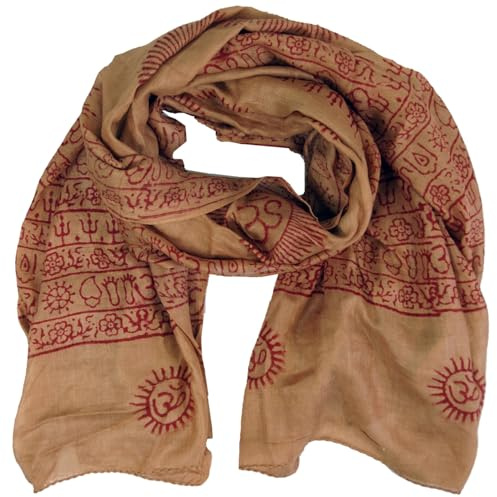GURU SHOP Dünnes Baba Tuch, Benares Lunghi, 100% Viskose, Unisex, leicht | Leichtes Tuch aus Viskose, traditionelle hinduistische Motive, handwaschbar, vielseitig einsetzbar.
