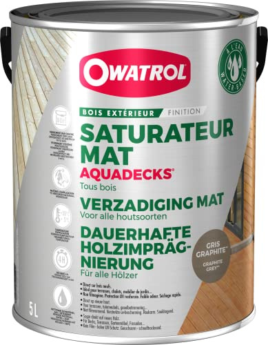 OWATROL-AQUADECKS®-Saturateur bois à l'eau-Gris graphite (ow42)-5 litres