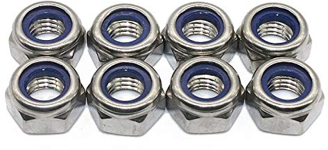 100 Stück -M2 V2A Sicherungsmuttern DIN 985 / DIN EN ISO 10511 niedrige Form Edelstahl A2-70