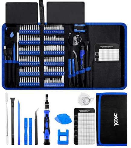 XOOL 140 in 1 Professional Computer Repair Tool Precision Laptop Screwdriver Kit, Electronics Repair Tool with 120 Magnetic Bits, Compatible for MacBook, iPhone, Game Console, Tablet