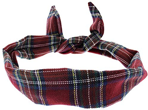Zac's Alter Ego Draht Stirnband Tartan Bordeauxrot