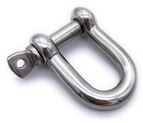 5 Stk. V4A Edelstahl Schäkel Ø 4 mm gerade kurze Form | EINGEPRÄGTE Tragfähigkeit (WLL): 160kg [Größe Wählbar 4-20 mm] (4mm)