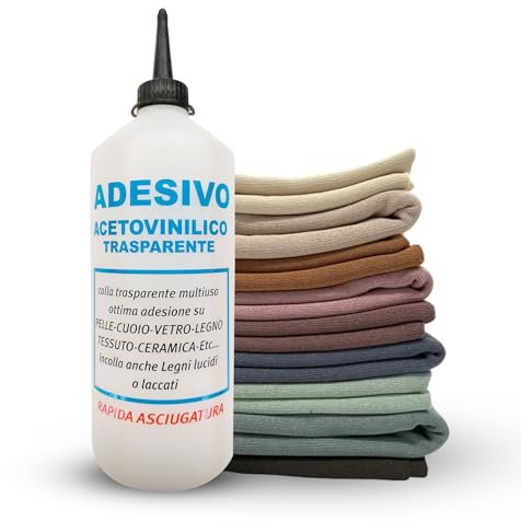 TENDEEVOLUTION Colla Forte Acetovinilica Trasparente Multiuso 500 ml. PVA Glue a base di Resine Sintetiche, Colla Vinilica per Bricolage e Tappezzeria, Modellismo Legno, Sughero, Vetro