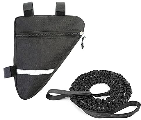 CUDU Fahrrad Abschleppseil Kinder & Rahmentasche, Dehnbare Traktionsseil & Dreieck Fahrradtasche für alle MTB (2,5 m -4 m, 200 kg) Geeignet für Kinder oder Erwachsene ab 3 Jahren