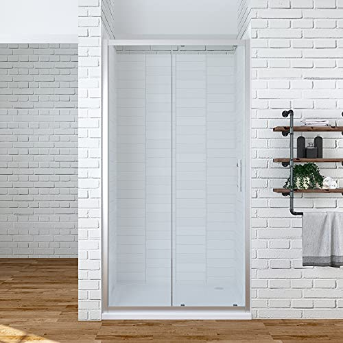 AQUABATOS® 120 x 185 cm Duschtür Nische Schiebetür Dusche Duschschiebetür Nischentür Duschabtrennung Nischenschiebetür Duschkabine Duschschiebetür Duschwand Glas 5 + 6 mm ESG Sicherheitsglas