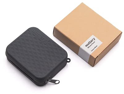 Pochette en Silicone pour les Couverts de Voyage Outlery (Foudre) - Étui en Silicone pour Protéger et Transporter Facilement votre Set de Couverts Pliables en Voyage ou en Randonnée