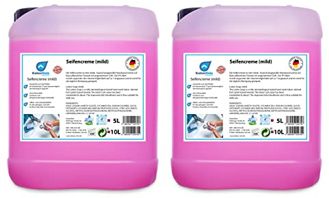KaiserRein Seife 2x5 L Kanister Nachfüll-beutel Flüssig-seife ohne Mineralöle, Parabene und allergieverdächtigen Duftstoffe