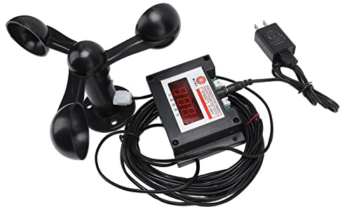 Tower Crane Smart Anemometer, ABS Housing Intelligent US Plug 100‑240V Tower Crane Wind Speed Meter for DIY