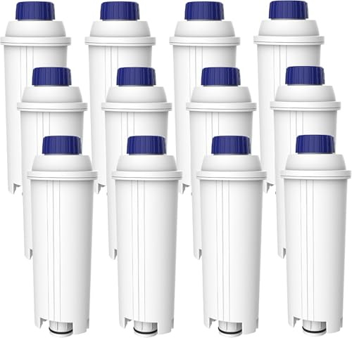 AQUA CREST Kaffeefilter, Ersatz für De'Longhi® Wasserfilter DLSC002, (12) | Kompatibel mit De'Longhi® Magnifica® S, Eletta® Explorer, Dinamica® und ECAM-Serie, Espressomaschine, TÜV SÜD Zertifiziert