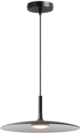 JISHUBO Lámpara colgante de metal con forma de platillo volador creativo, lámpara colgante de cabeza única para techo, candelabro decorativo LED, accesorio de iluminación de lujo ligero para comedor y