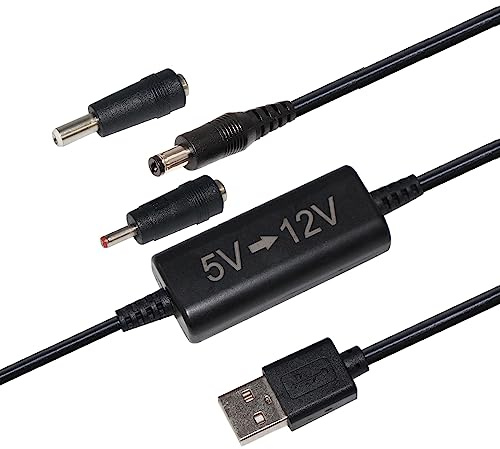 Step Up Converter,KUNCAN 5V to 12V 1A USB Step Up Voltage Transformer DC Power Cable with Barrel Jack Booster Module(5V-12V) for Camera, Desk lamp, Speakers, Blue Tooth Headset