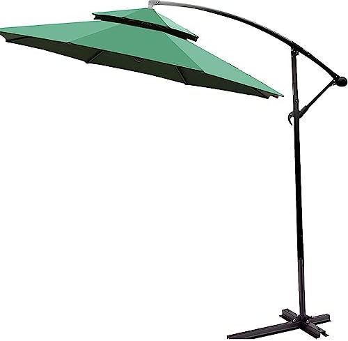 UTMACH Ombrellone da giardino in tessuto di poliestere, ombrellone da spiaggia con base a croce stabile, ombrellone da esterno regolabile per cortile/giardino/ponte