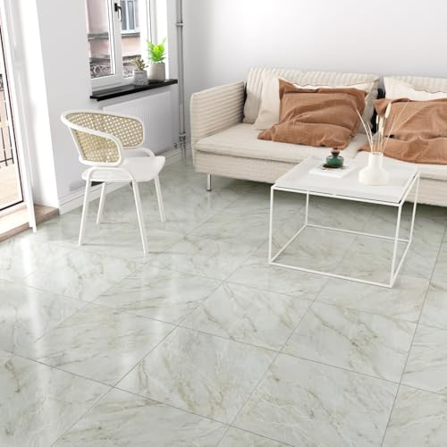 Yullpaper Piastrelle Adesive Pavimento Lucido Pavimento Pvc Adesivo Effetto Marmo Piastrelle Adesive Pavimento Bagno Pavimenti Pvc Adesivi Per Soggiorno Piastrelle Cucina 4 Pezzi,30cm x 30cm