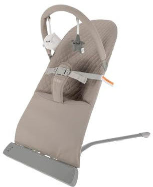 Nuby Musical Moves - Sdraietta reclinabile in 2 posizioni, musica e vibrazioni, barra dei giocattoli, copertura lavabile in lavatrice, adatta dalla nascita fino a 9 kg