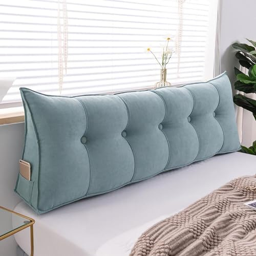 UYSELA Keilkissen Lesekissen für Bett und Sofa Lehnenkissen Rückenkissen Kopfteil Bett Rückenlehne Großes Dreieckiges Lendenkissen für Sofa Lendenkissen Bettkopfteil,Grau,Length 200cm/78.74in
